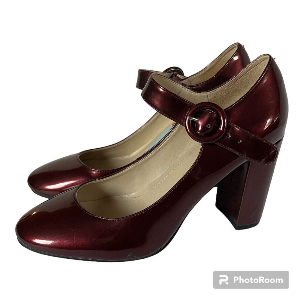 Marc Fisher Shoes Womens 8.5 Shaylie mary jane Pumps Heels Patent Leather granny - Picture 15 of 15